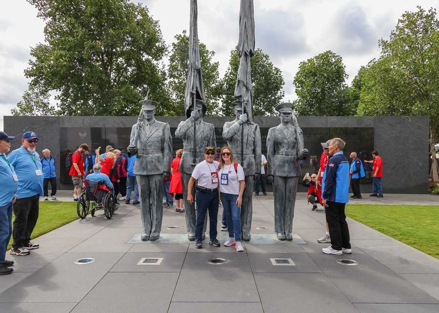 in front of memorial